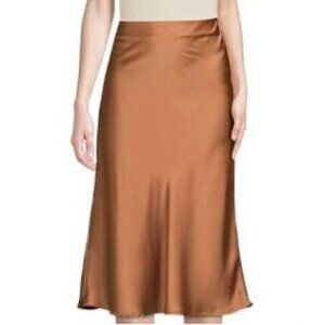 Forever 21 Bronze Metallic Midi Length Satin Slip Skirt Size 3X
